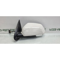 Дзеркало ліве електричне з підігрівом і повторювачем повороту Skoda Octavia a5 до рестайл колір  білий VAG (1Z1857501FD)