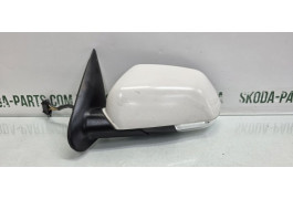 Дзеркало ліве електричне з підігрівом і повторювачем повороту Skoda Octavia a5 до рестайл колір  білий VAG (1Z1857501FD)