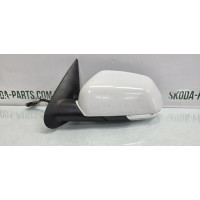 Дзеркало ліве електричне біле з підігрівом підсвіткою і повторювачем Skoda Octavia A5 (англія) VAG (1Z1857501GM)