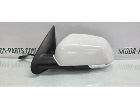Дзеркало ліве електричне біле з підігрівом підсвіткою і повторювачем Skoda Octavia A5 (англія) VAG (1Z1857501GM)