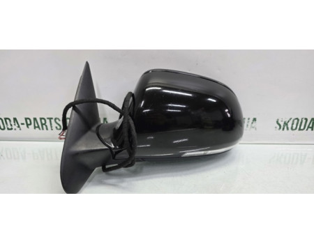 Дзеркало ліве водійське чорне 9910 Skoda Octavia A5 рестайл з підсвіткою VAG (1Z1857507MM)