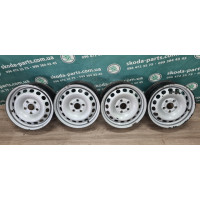 Диск колісний стальний штампований комплект 4 штуки R15 розболтовка 5×112 Volkswagen Golf вживані VAG (2K0601027B)