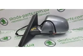 Дзеркало заднього виду ліве з електросклданням та пам'яттю Skoda Superb 2 до рестайл VAG (3T2857507BK)