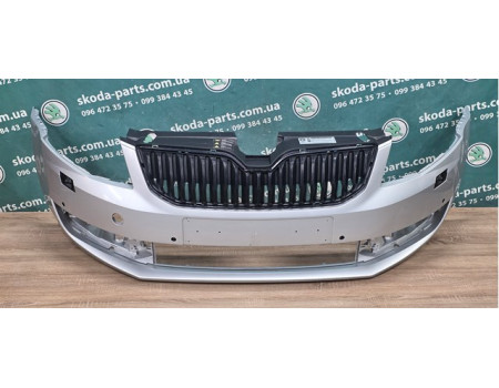 Бампер передній сірий Skoda Octavia A7 до рестайл VAG (5E0807221)