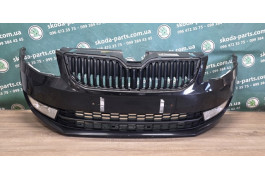 Бампер передній чорний 1z1z комплектний Skoda Octavia A7 до рестайл VAG (5E0807221AA)