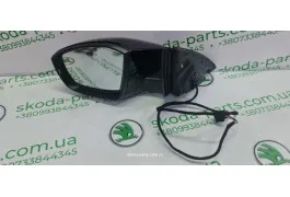 Дзеркало ліве електричне чорне колір фарби 1Z1Z Skoda Octavia A7 5E1857507 VAG (5E1857507)