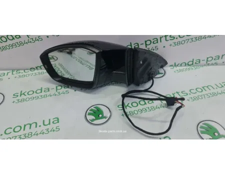 Дзеркало ліве електричне чорне колір фарби 1Z1Z Skoda Octavia A7 5E1857507 VAG (5E1857507)