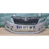 Бампер передній сірий рестайл 9156 колір Skoda Fabia II NEW VAG (5J0807221DD)