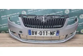 Бампер передній сірий рестайл 9156 колір Skoda Fabia II NEW VAG (5J0807221DD)