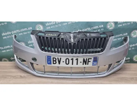 Бампер передній сірий рестайл 9156 колір Skoda Fabia II NEW VAG (5J0807221DD)