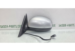 Дзеркало ліве електричне сіре 9156 Skoda Fabia II New 2008-2014р VAG (5J1857501BF1)
