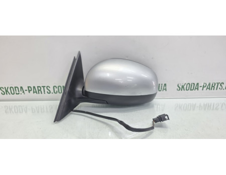 Дзеркало ліве електричне сіре 9156 Skoda Fabia II New 2008-2014р VAG (5J1857501BF1)