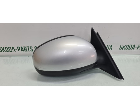 Дзеркало зовнішнє праве електричне сірий колір Skoda Fabia II New 5J1857502BFG вживане VAG (5J1857502BFG)