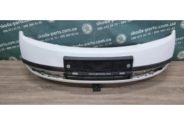 Бампер передній Skoda Fabia до рестайл білий колір VAG (6Y0807221DA)