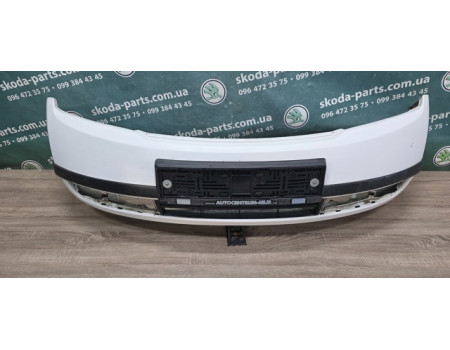 Бампер передній Skoda Fabia до рестайл білий колір VAG (6Y0807221DA)