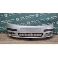 Бампер передній сірий колір 9102 Skoda Fabia рестайл VAG (6Y0807221EE)