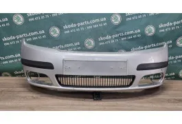 Бампер передній сірий колір 9102 Skoda Fabia рестайл VAG (6Y0807221EE)