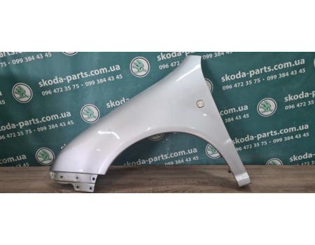 Крило переднє ліве сіре код фарби 9102 Skoda Fabia VAG (6Y0821112C)